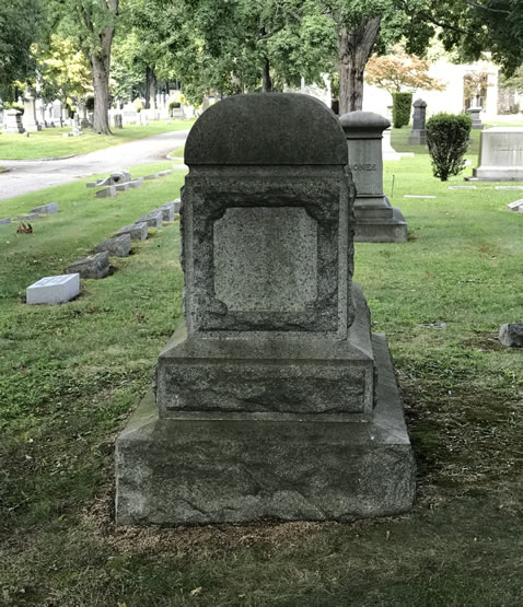 Side view of Nelson Haas Gravestone 
